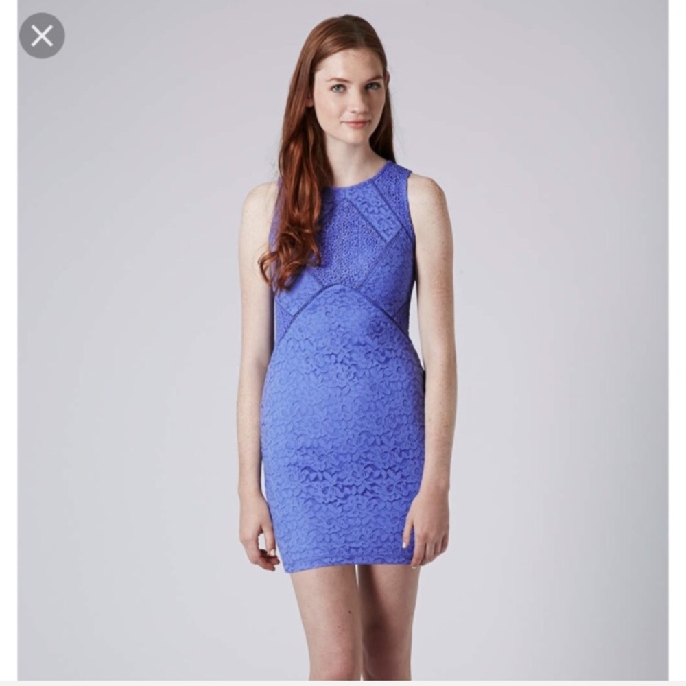 Top shop blue lace dress